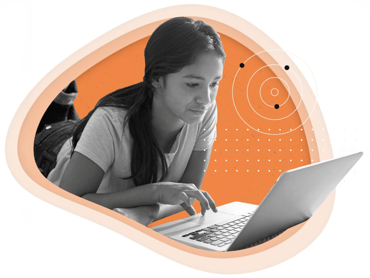 Illustrative image of girl on laptop